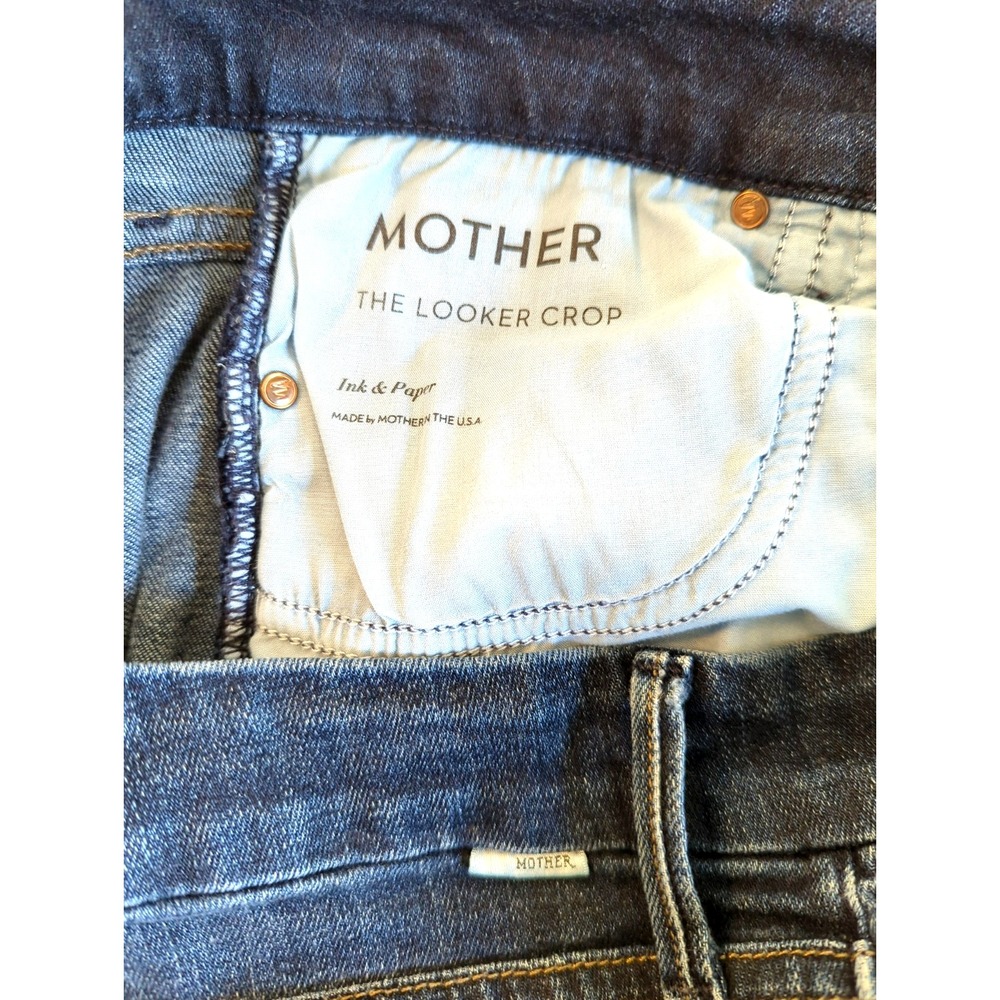 Mother The Looker Crop Jeans 29 Indigo Ink & Paper Easy Chic Boho Appeal - Picture 2 of 9